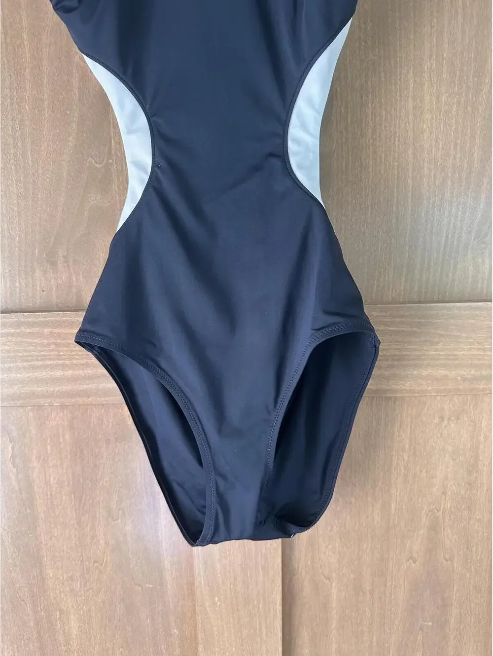 STAUD Dolce One Piece Swimsuit with Cutouts in Black/White Women’s XS - Picture 3 of 15